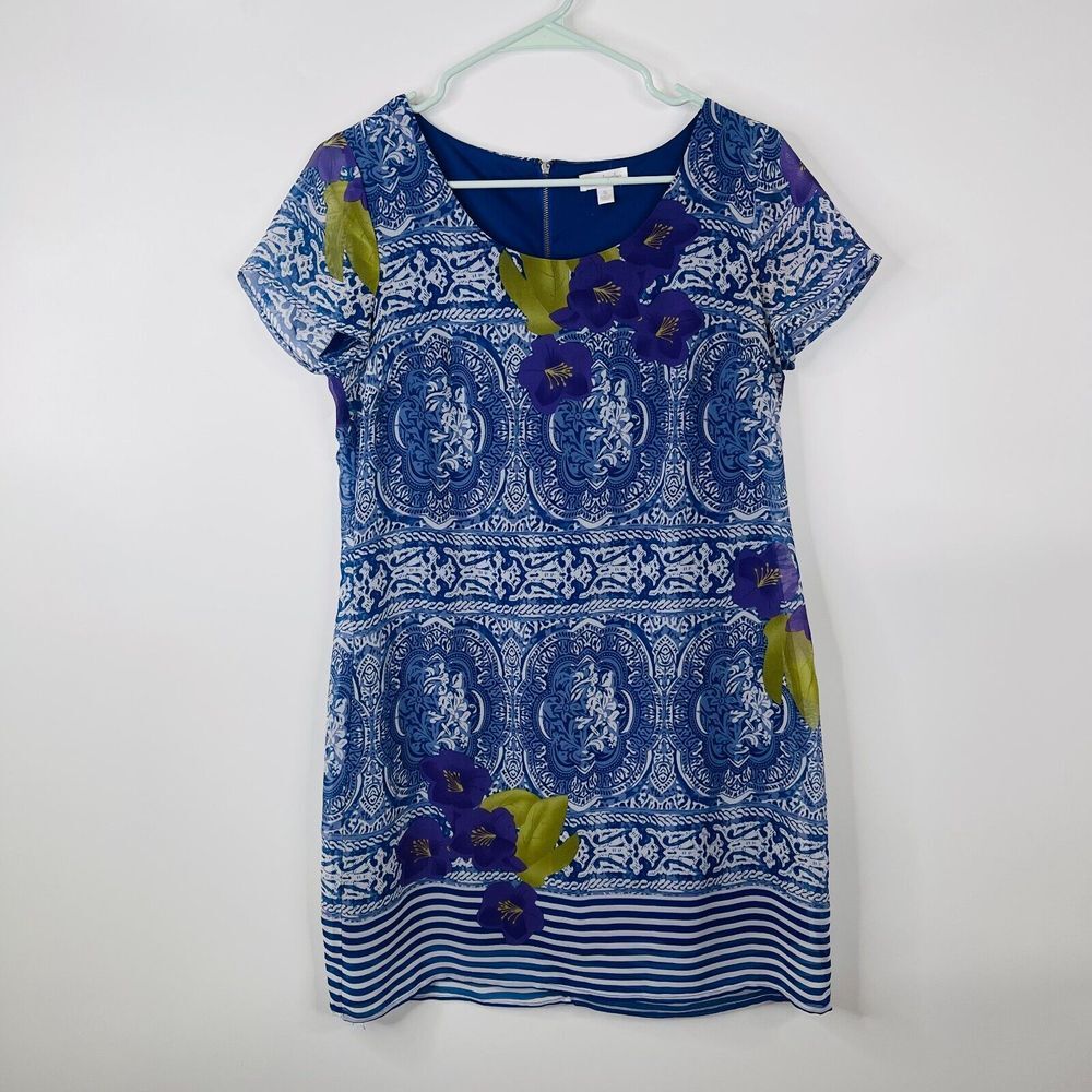 Charming Charlie Womens Dress Size S Blue Round Neck Lined Short‎ Sleeve
